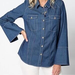 Women's Denim Button-Up Top